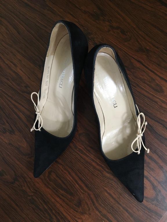 Authentic Bruno Magli Vero Cuoio Pointed Black Pump Heel Size 35.5