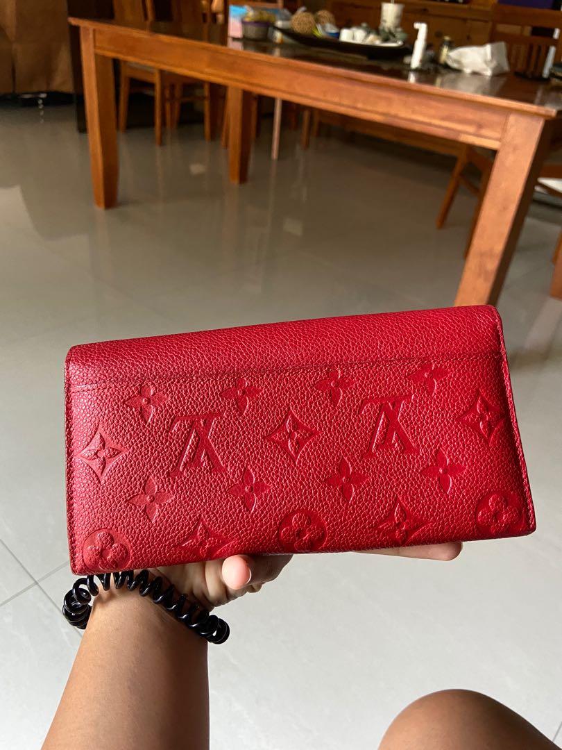 Authentic Louis Vuitton Empreinte Red Sarah Wallet Personalisation