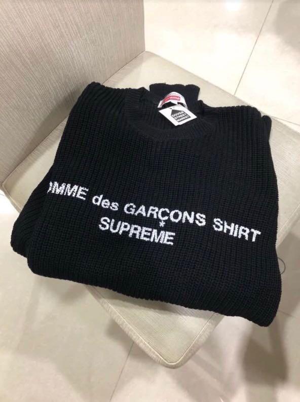 Authentic Supreme x CDG SHIRT Waffle Sweater Black