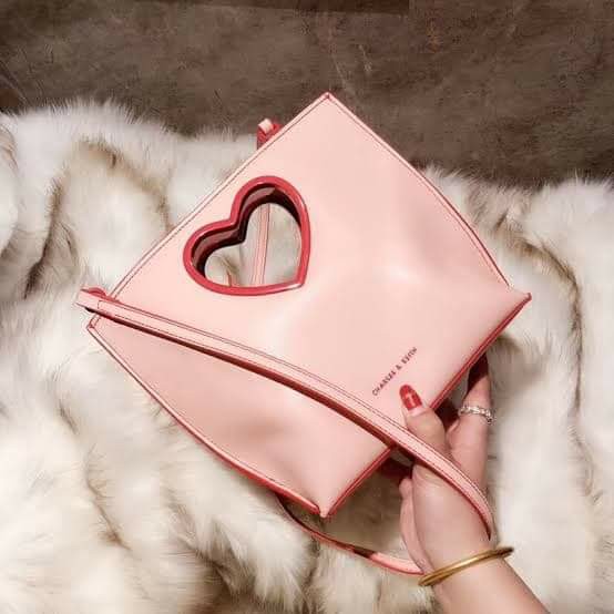 Charles and keith hotsell heart shaped bag
