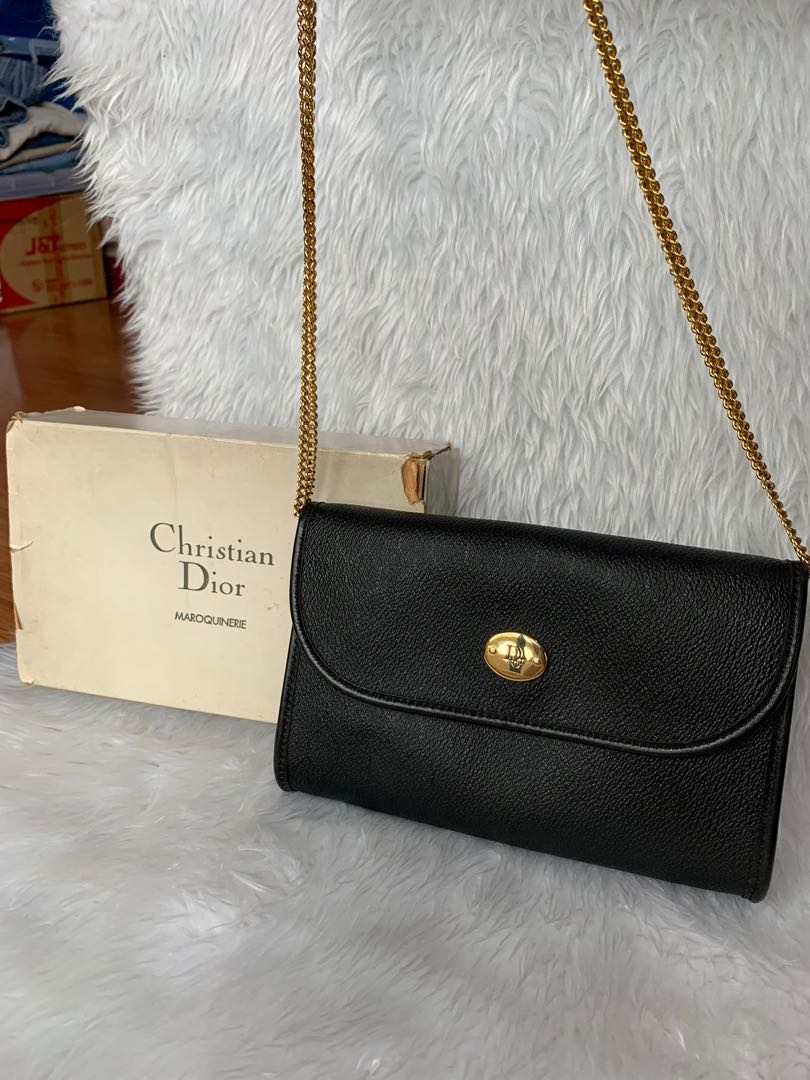 christian dior black sling bag