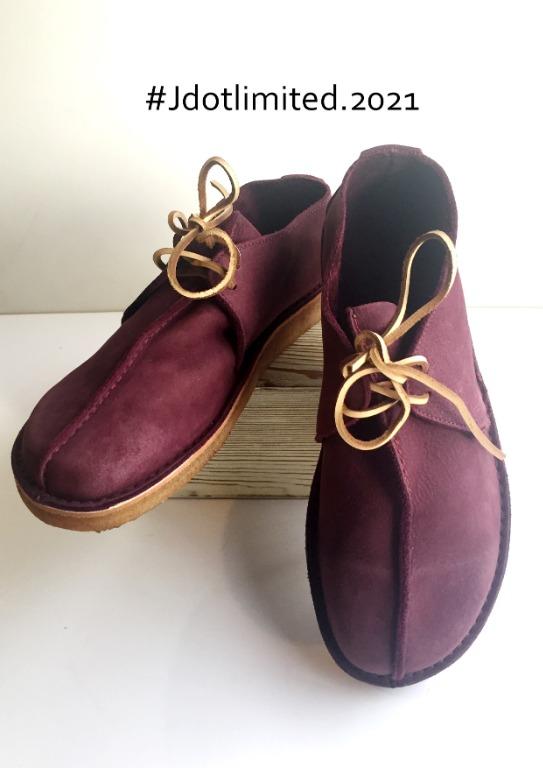 Clarks Originals Desert Trek Burgundy Nubuck Leather Made in