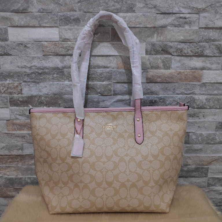 Coach medium zip tote bag (pink), Women's Fashion, Bags & Wallets, Tote Bags  on Carousell
