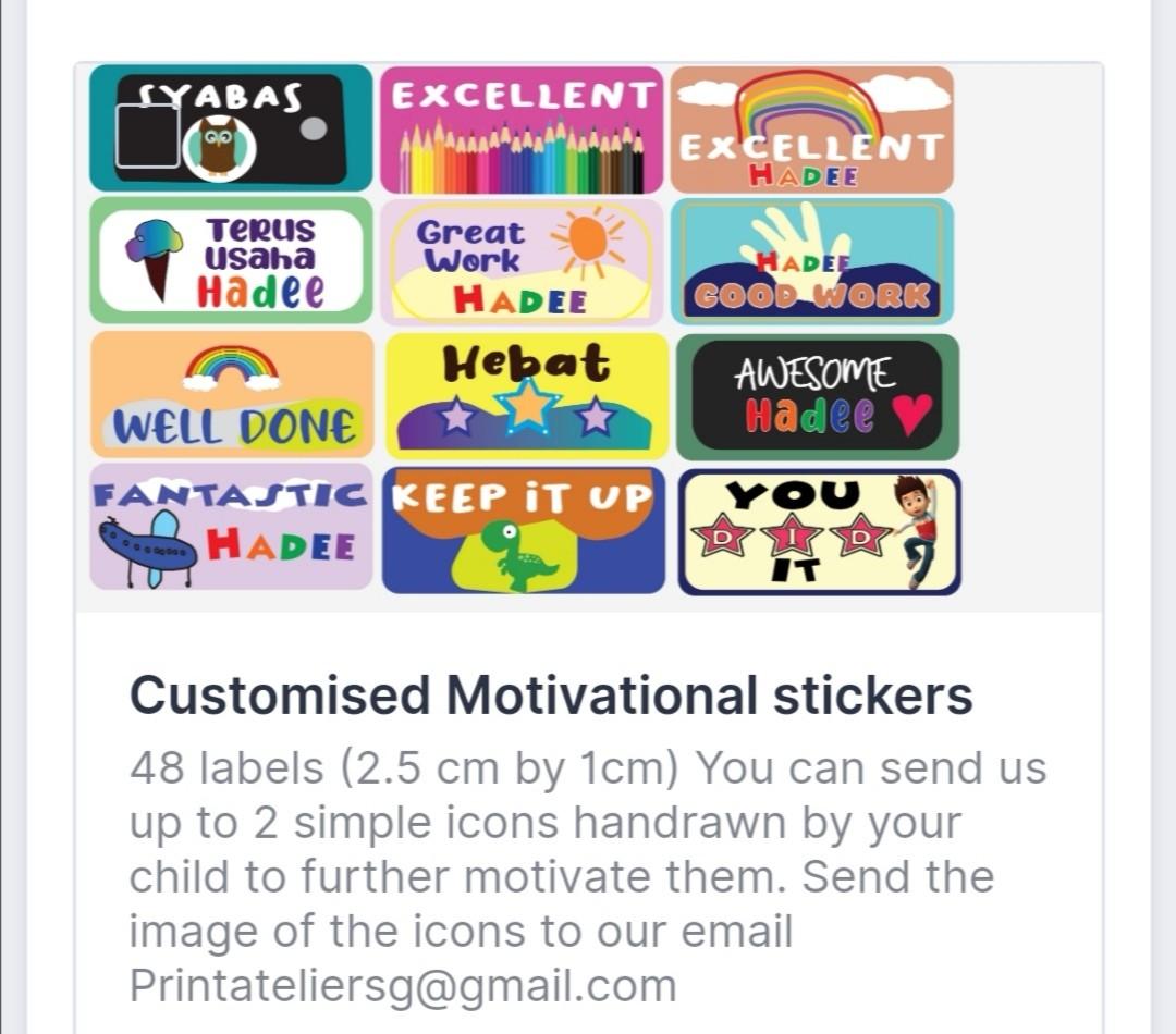 Customised Malay English Motivational Stickers Thank You Labels Hobbies Toys Stationery Craft Art Prints On Carousell
