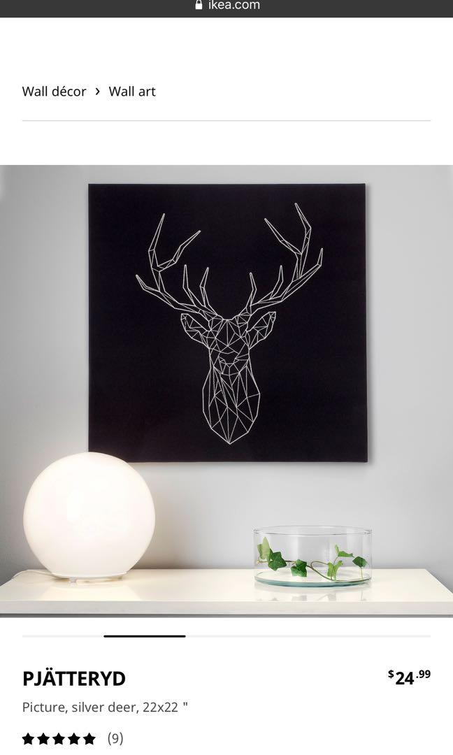 PJÄTTERYD picture, Black deer, 22x22 - IKEA