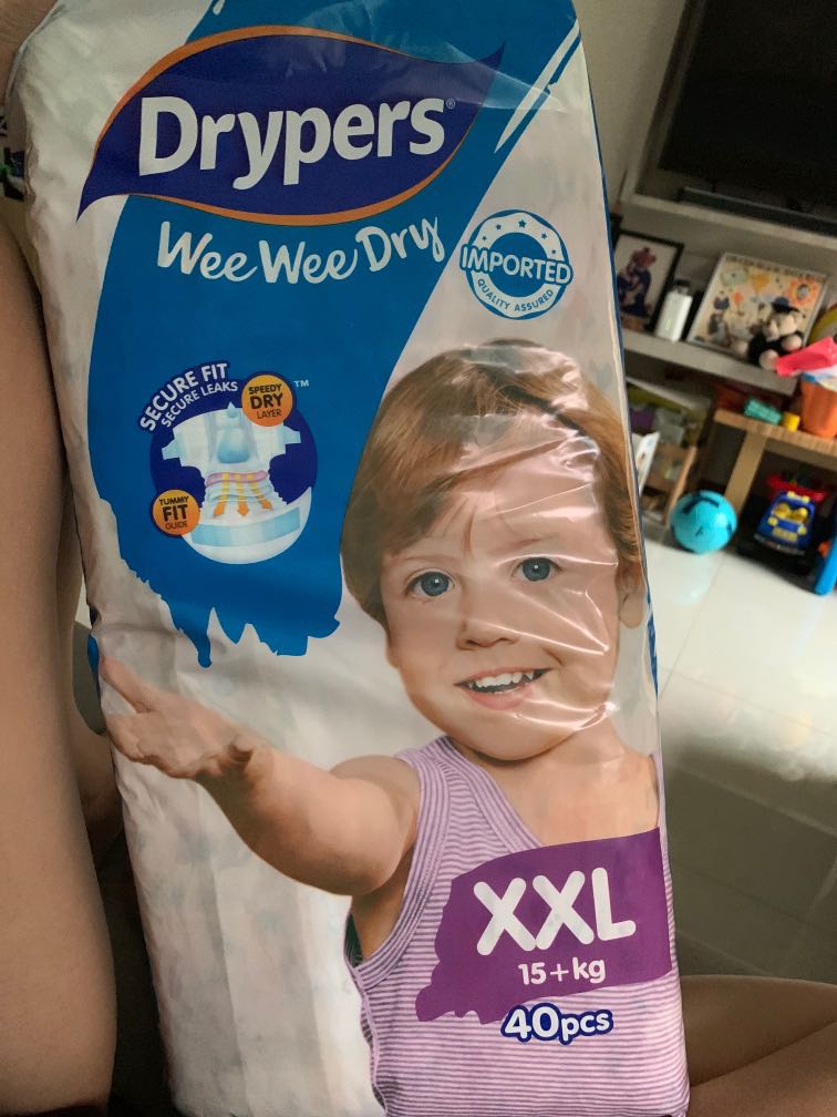 Drypers tape xxl diaper, Babies & Kids, Bathing & Changing, Diapers