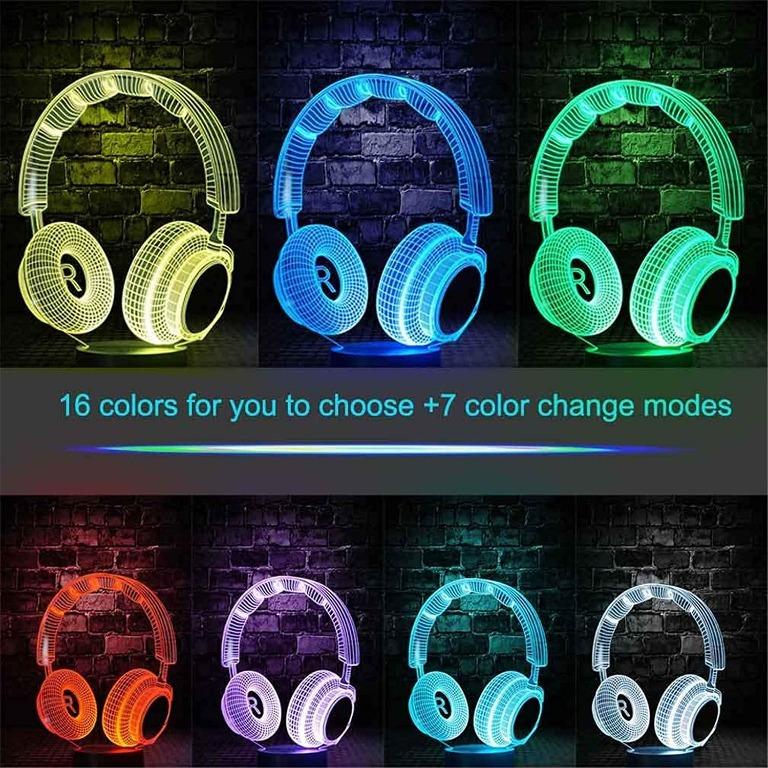 JQGO 3D Illusion Lamp Bedside Lamp Table Nightlights Controller Night Light with Remote Control Touch 16 Color Changing Desk Lamps Birthday Gifts for Girls Boys(Headphones) 3D Night Light for Kids JQGO 3D Illusion Lamp Bedside Lamp Table Nightlights Controller Night Light with Remote Control Touch 16 Color Changing Desk Lamps Birthday Gifts for Girls Boys(Headphones) 3D Night Light for Kids