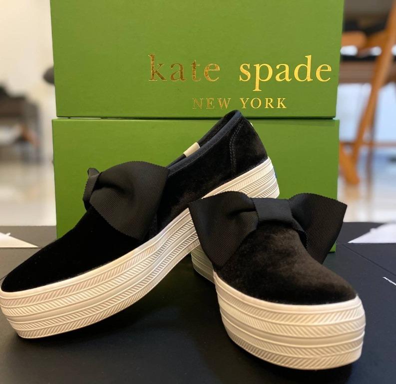 Keds x kate spade new york triple decker velvet bow sneakers outlet