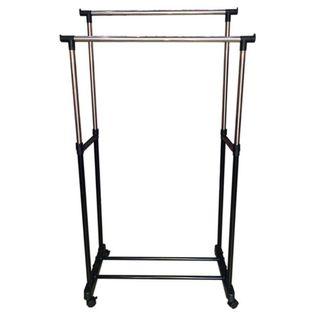 L153 FREE SHIPPING Double Metal/Platic Rack, Steel Clothes Rack