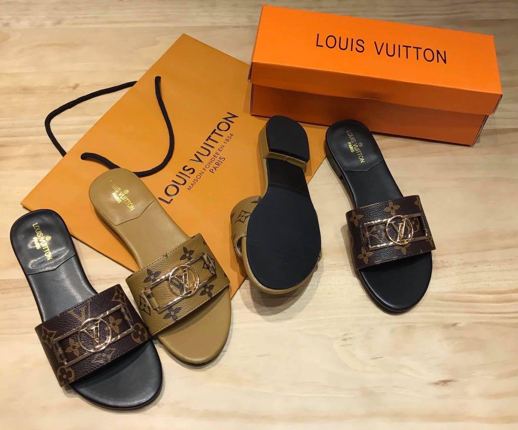 Louis Vuitton Lock It Flat Mule Cacao. Size 36.5