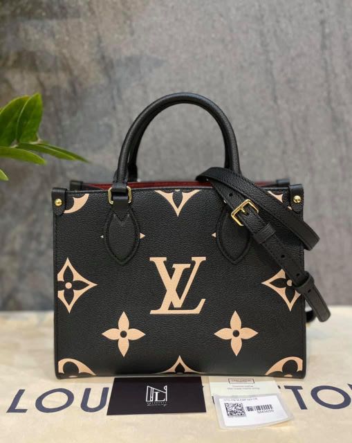 LV On The Go PM Bicolour Monogram Empreinte Black, Luxury, Bags