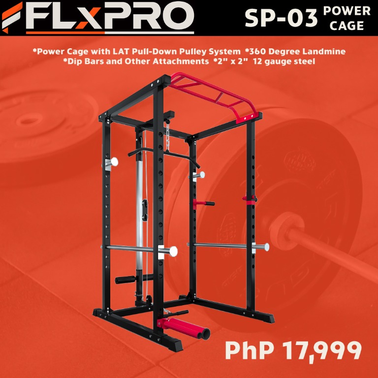 Multifunctional Power Cage Full Rack with Cable Pulley Attachment