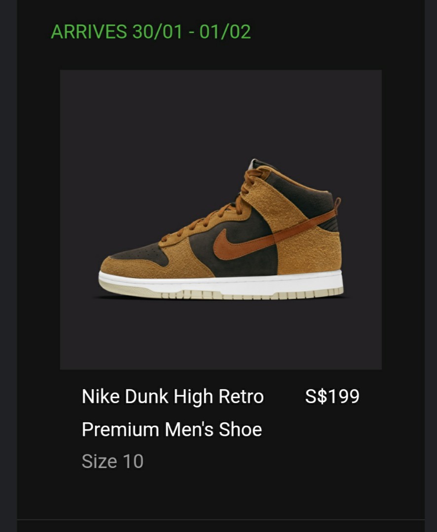 dunk high dark curry resell price