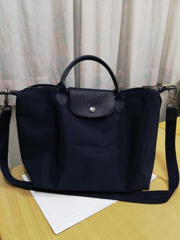 Longchamp bag navy blue medium on sale
