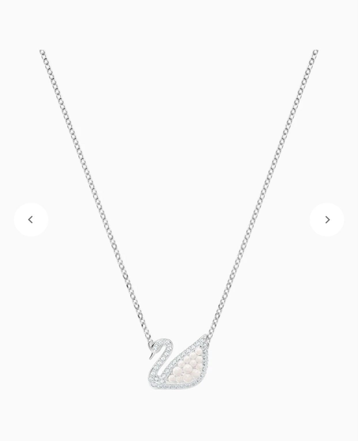 Swarovski silver discount swan necklace