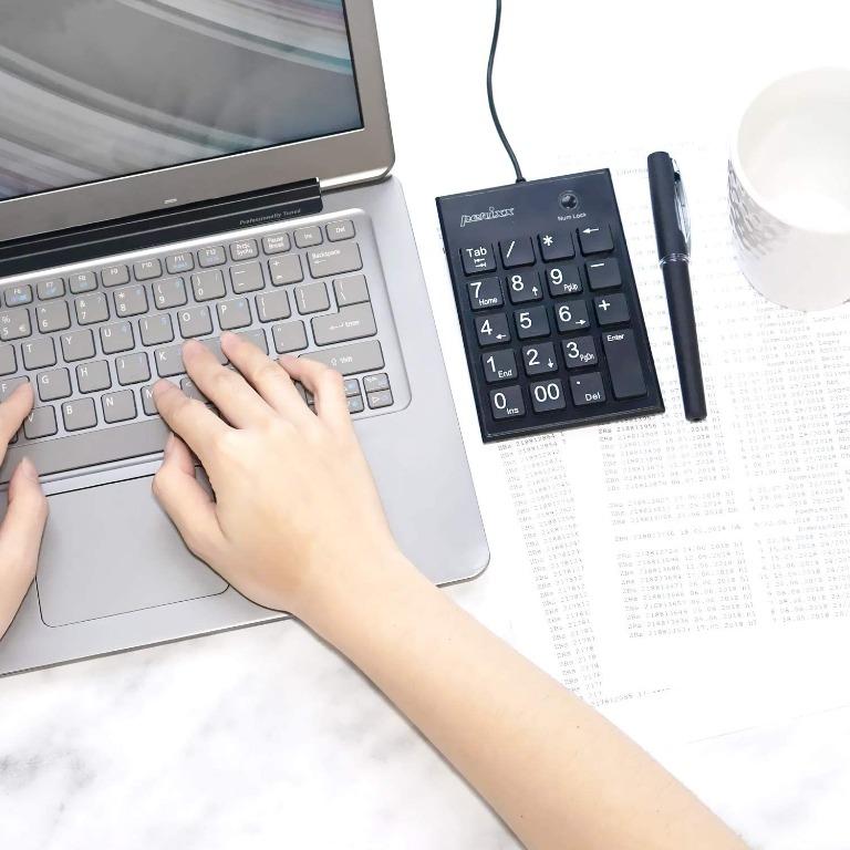 Perixx PERIPAD202UB, Numeric Keypad for Laptop USB Tab Key Feature Full Size 19 Keys