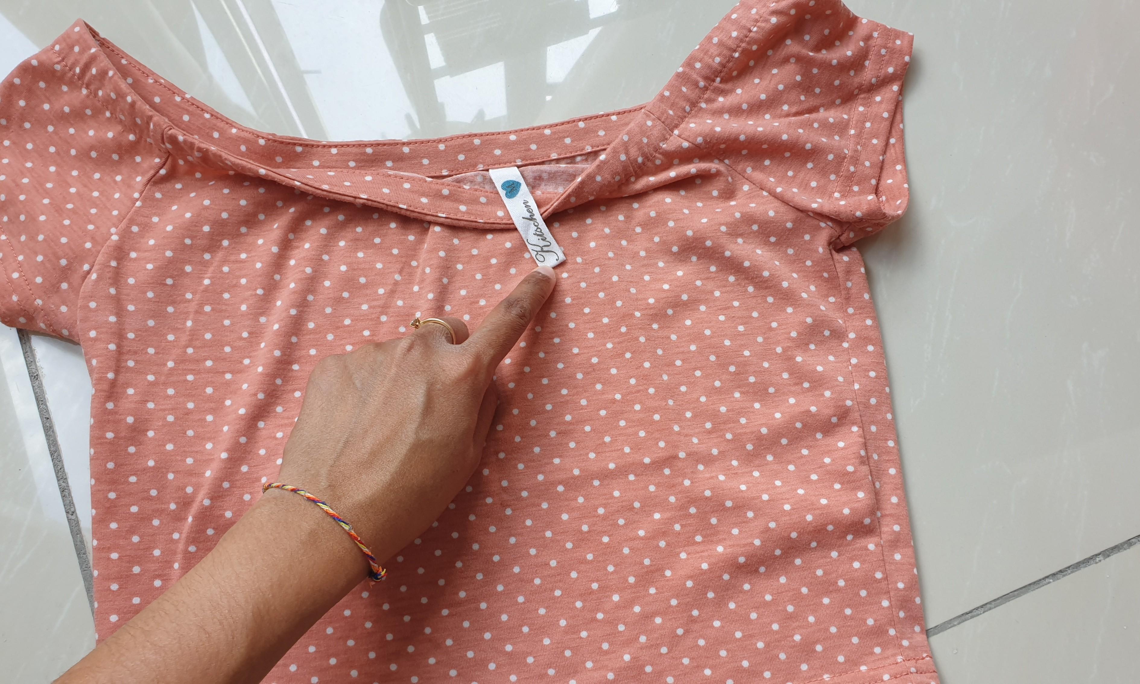 pink polka dot crop top