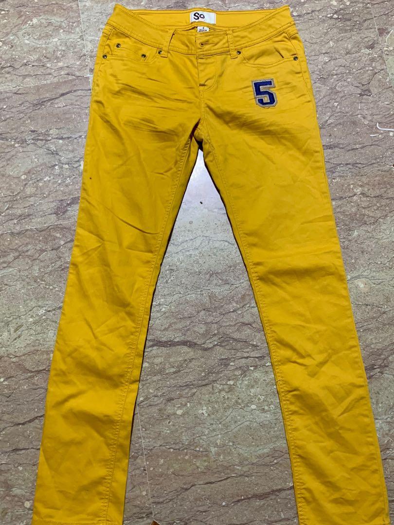 Yellow jeans clearance