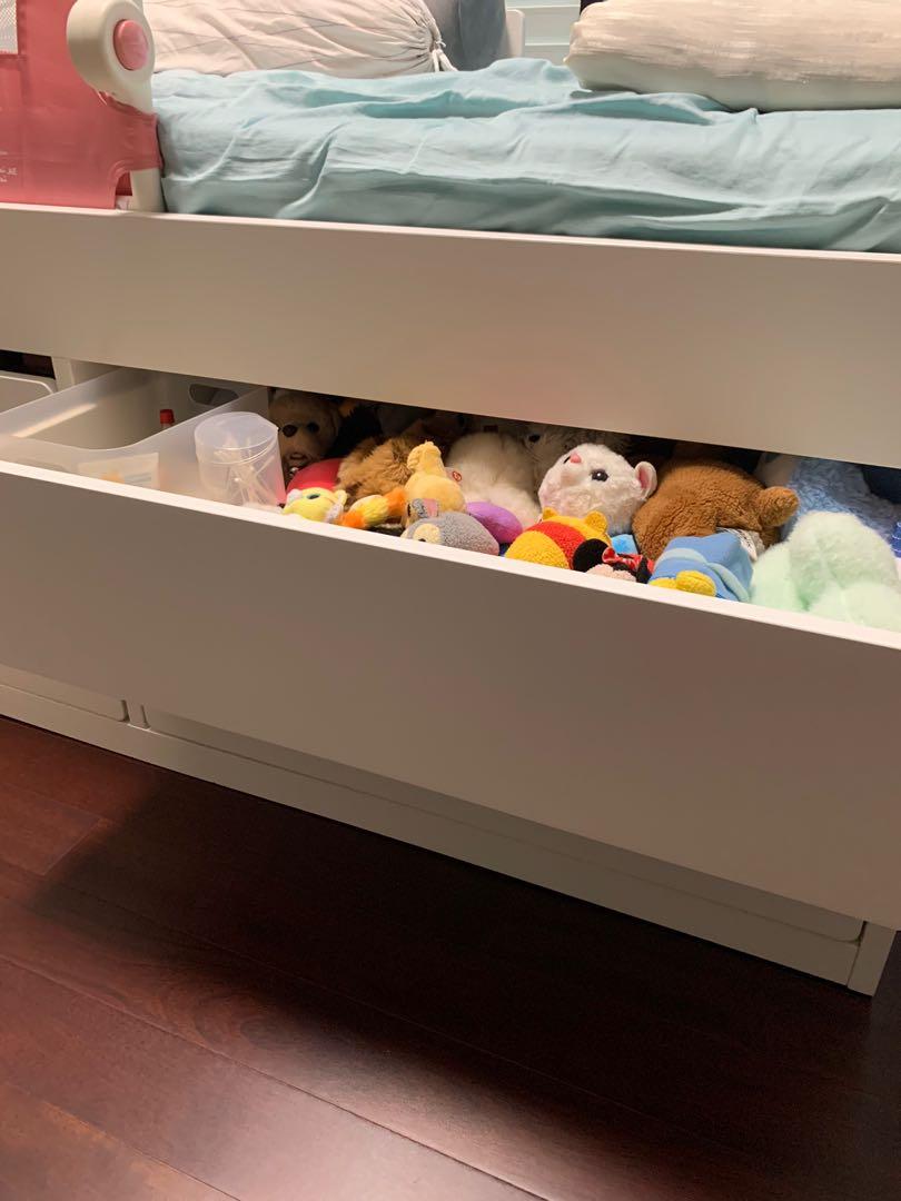 SLAKT IKEA Storage Bed (White), Furniture & Home Living, Furniture, Bed