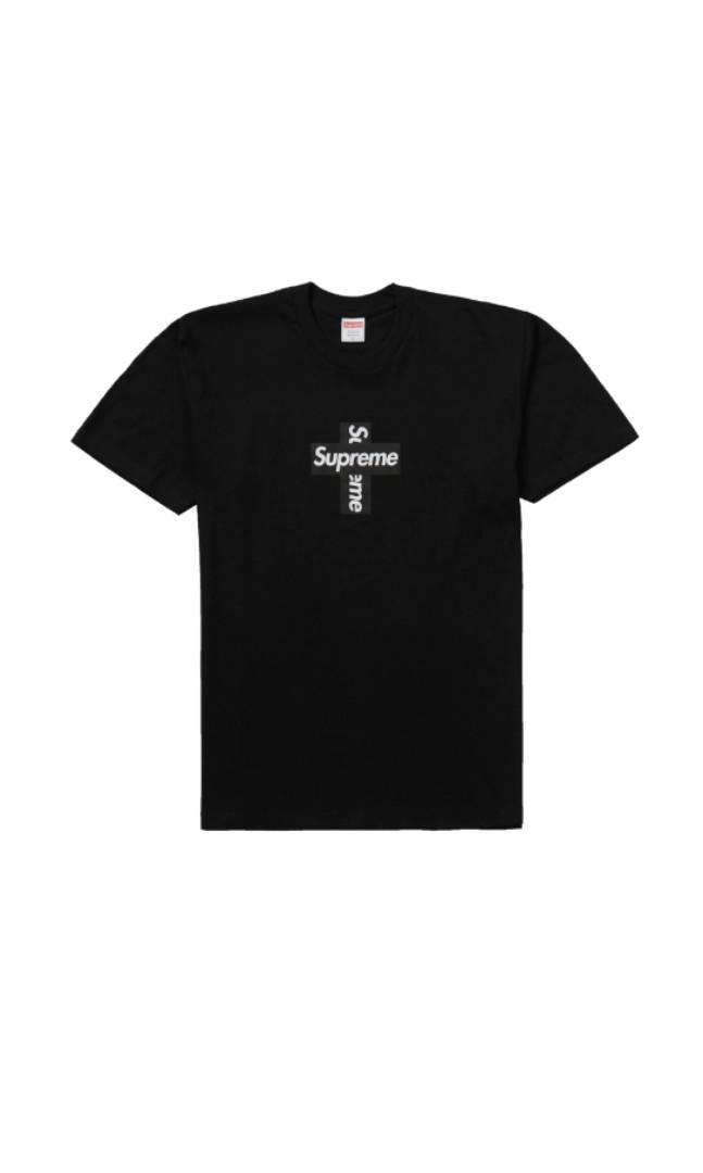 Supreme Cross Box Logo Black Tee, Men's Fashion, Tops  Sets, Tshirts   Polo Shirts on Carousell