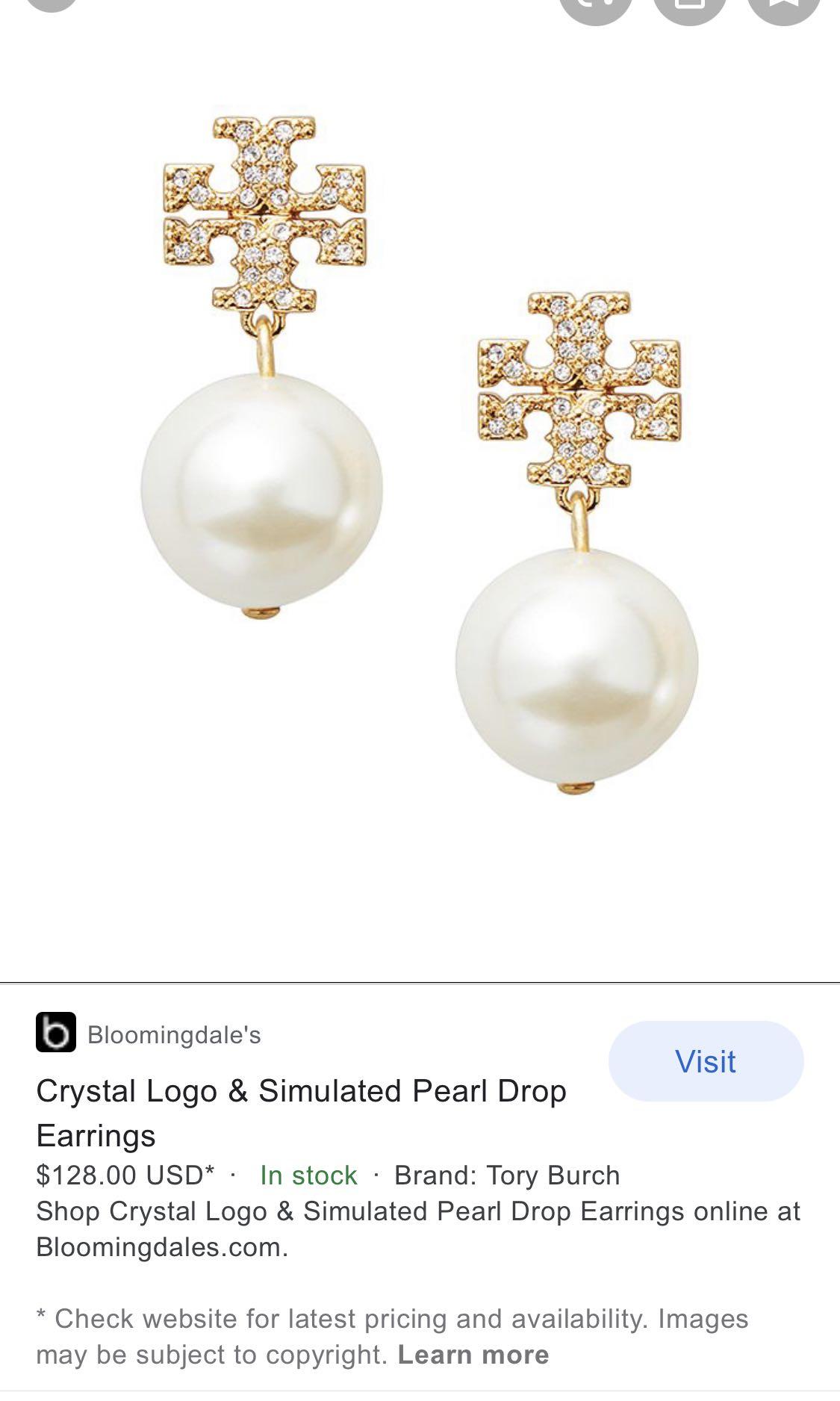 Tory Burch Pearl Earring Authentic US Factory Outlet Item, Women's Fashion,  Jewelry & Organisers, Earrings on Carousell