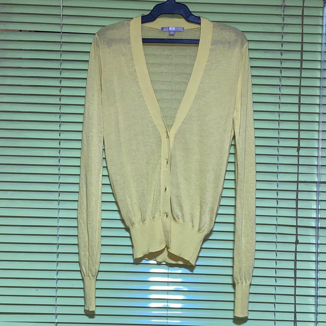 uniqlo yellow cardigan