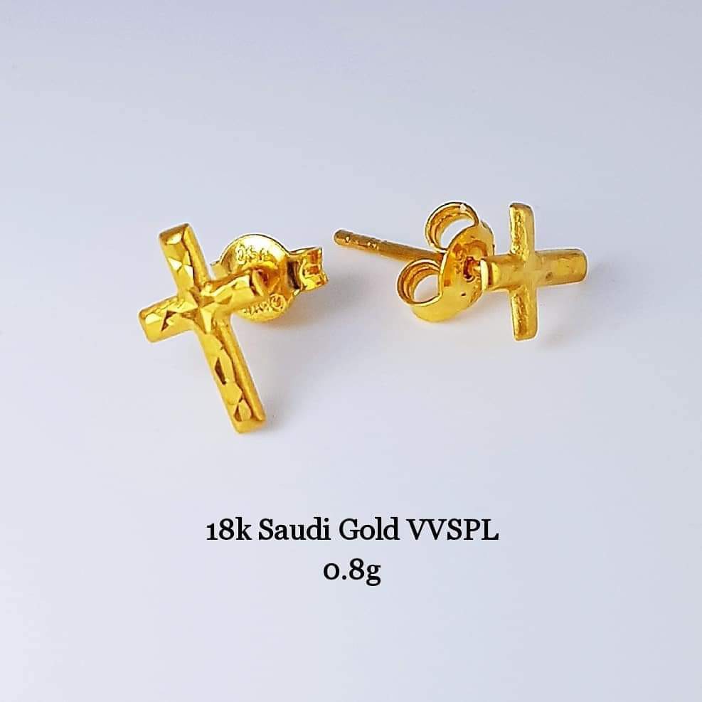 18k gold best sale cross earrings