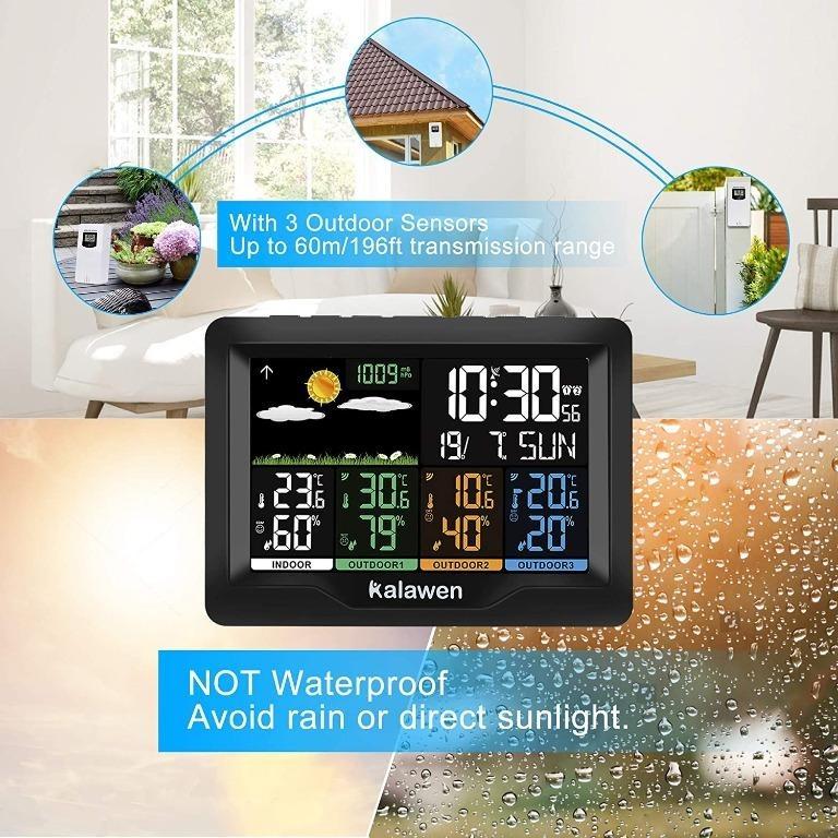 8038) Kalawen Weather Stations Wireless Indoor Outdoor Weather Forecast