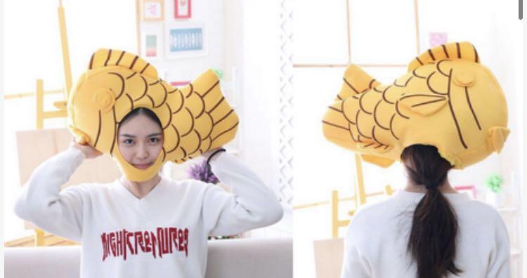派對帽/搞笑帽子/鯛魚燒頭套/鯛魚燒帽子, 玩具u0026 遊戲類, 玩具- Carousell