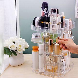 Acrylic 360 rotating Makeup Skincare Cosmetic Organizer Storage Box