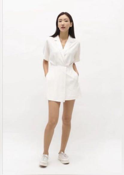 White collared romper Clearance