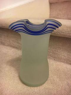 Blue and frosted vase