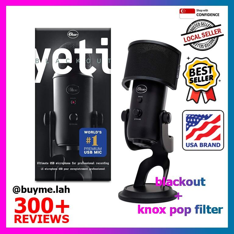 Blue Microphones Yeti Blackout Professional Multi Pattern Usb Microphone Bundle With Knox Gear Pop Filter 2 Items Black Audio Microphones On Carousell