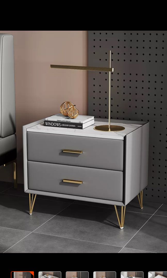 Grey gold cheap bedside table