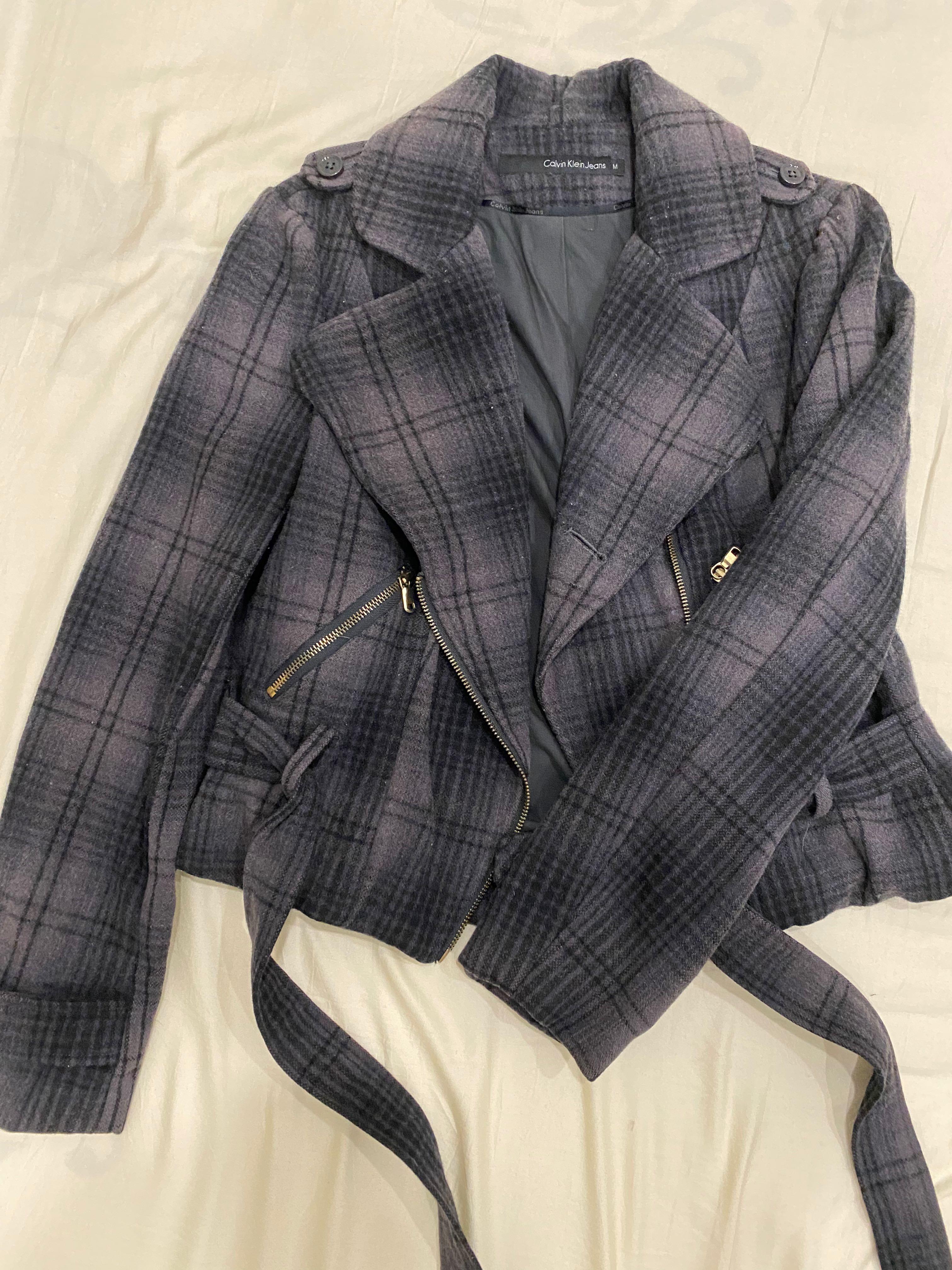 Calvin Klein moto wool coat M