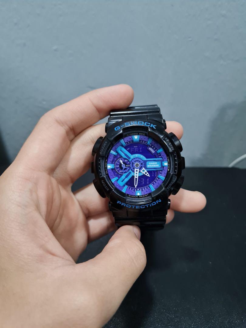 Casio G SHOCK GA110 HC 1A Hypercolour Black Purple Fast Deal