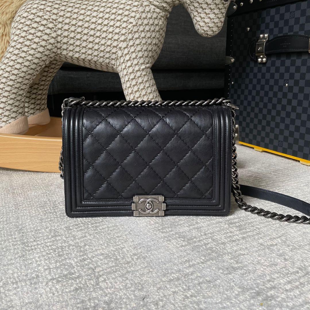 Chanel double shop stitch boy bag