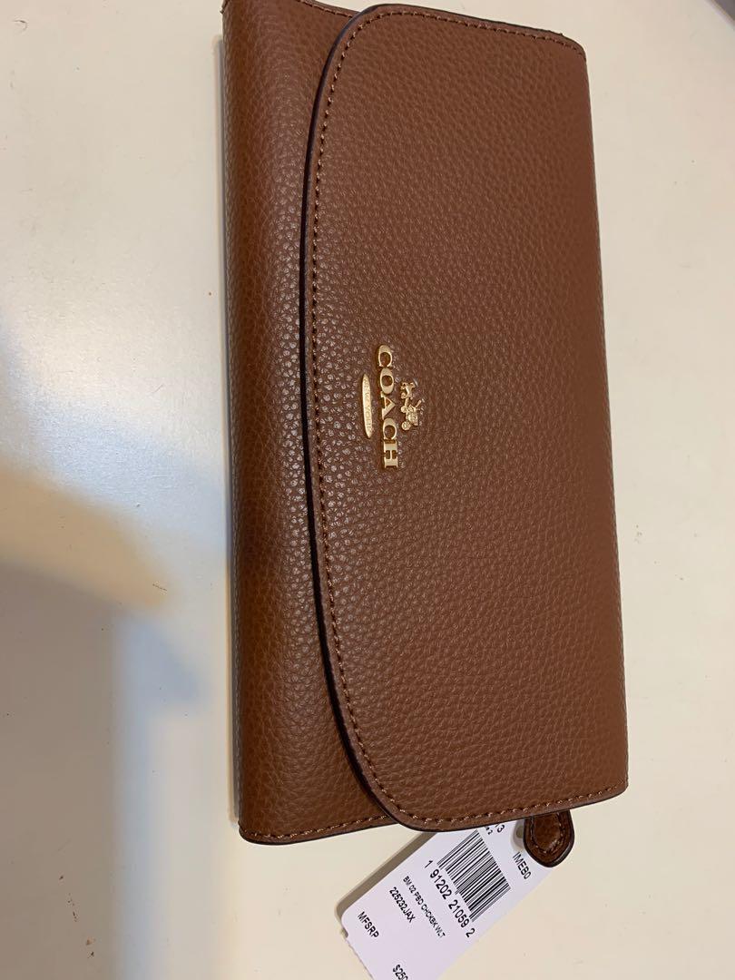 Authentic Coach Checkbook wallet (Saddle 2), Luxury, Bags & Wallets on  Carousell