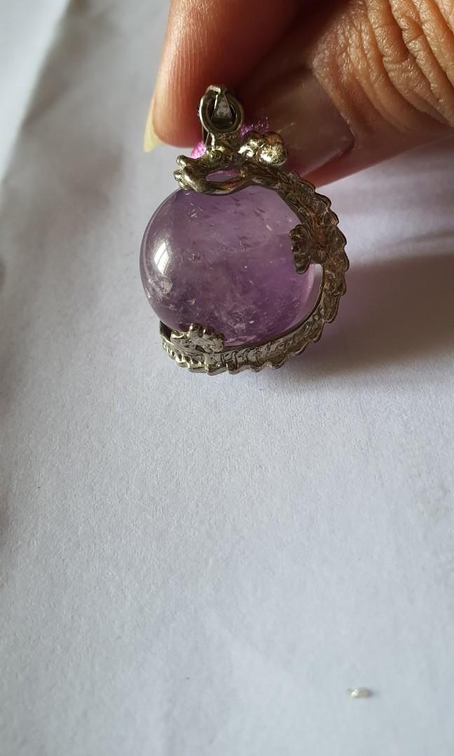 Crystal Ball Purple Amethyst Pendant Women s Fashion Jewelry