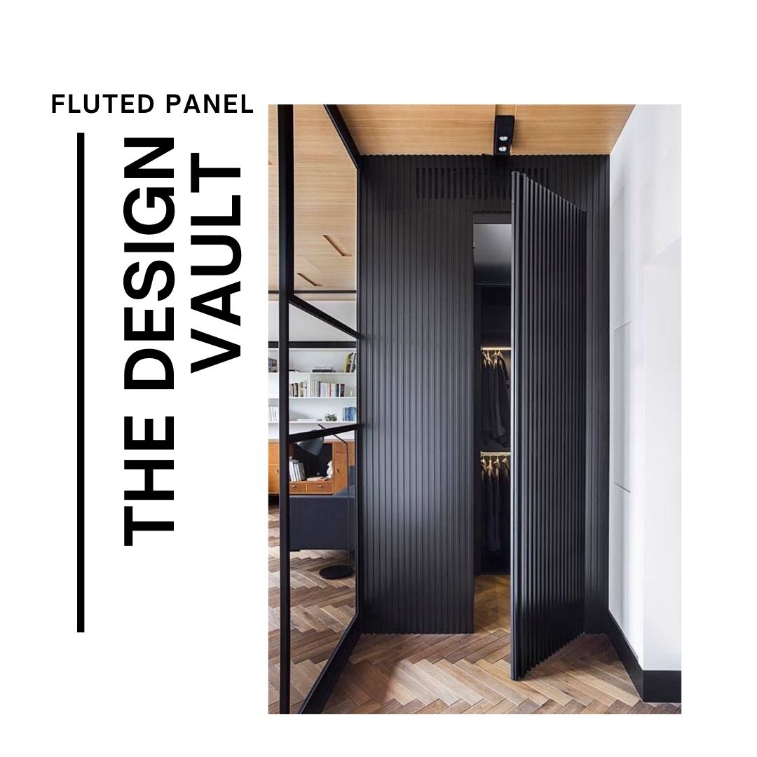 Design Vault™️ Black Fluted panel Shoe Concealed Sg Singapore