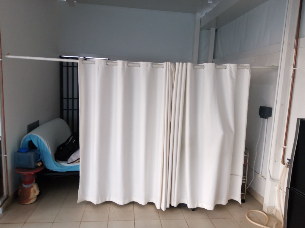 door curtain partition curtain wind free punch free home cover curtain living room curtain room windproof warm air conditioned furniture home living furniture other home furniture on carousell
