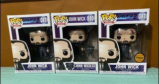 Funko Pop Vinyl John Wick set (John Wich, John Wick with Dog and John Wick Chase)