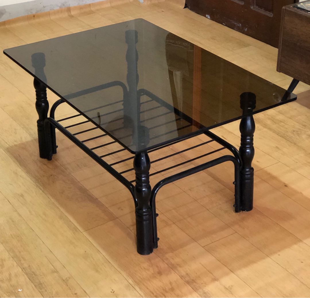Glass center table vintage original, Furniture & Home Living, Furniture
