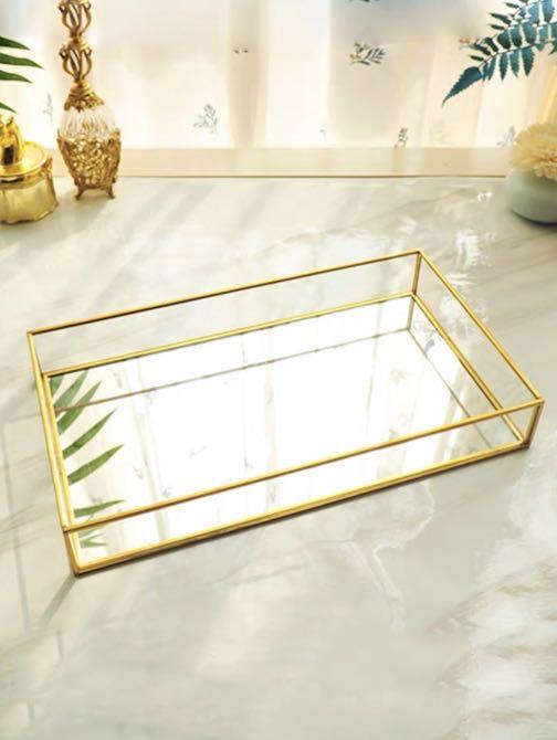 Glass mirror vanity tray organizer decor (Category: Storage Boxes & Baskets) located in Manila. Submitted by winterbliss (Listing ID 1066163607, Image 2). Description: 🌟Rectangular - Size: Medium: 30 * 20 * 5 (cm) Large: 35 * 20 * 5 (cm) - Package size: 40 * 25 * 10 (cm) - Weight: ~ 0.7kg 🌟Square - Size: 25 * 25 * 4 (cm) - Package size: 26.5 * 8 * 26 (cm) - Weight: ~ 0.6kg 🌟Octagonal - Size: Medium: 20 * 14 * 4 (cm) Large: 30 * 20 * 5 (cm) - P