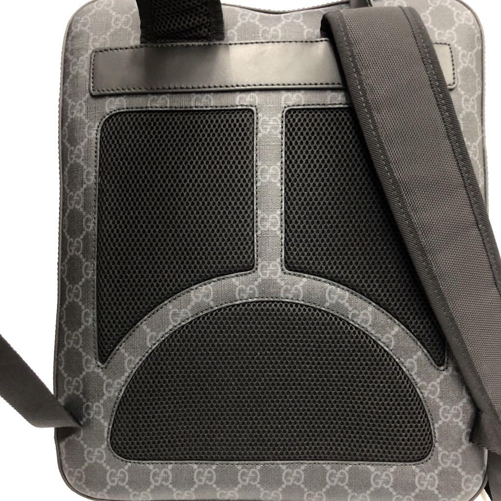 GUCCI GG Supreme Backpack Leather Black Gray 478324 Purse 90189934