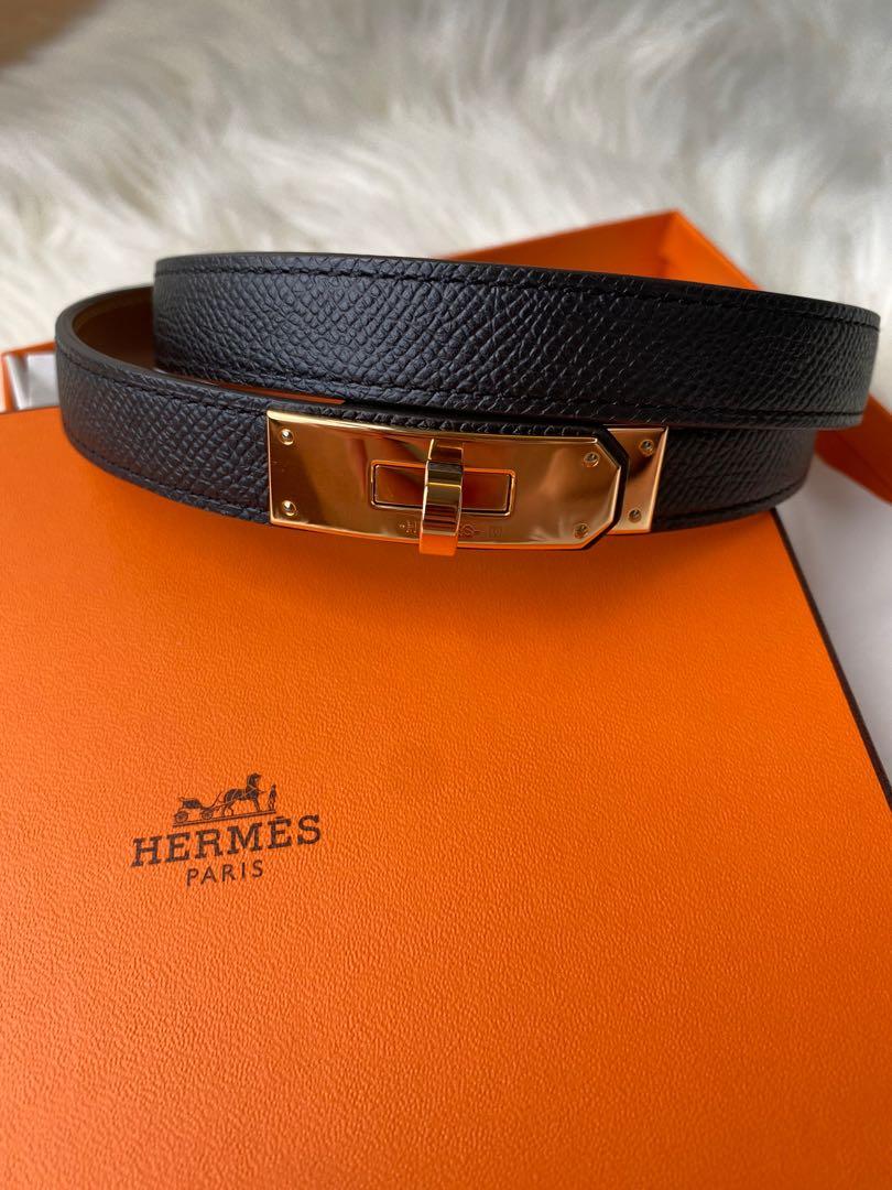 Hermes Kelly 18 Classic Belt Epsom Black GHW