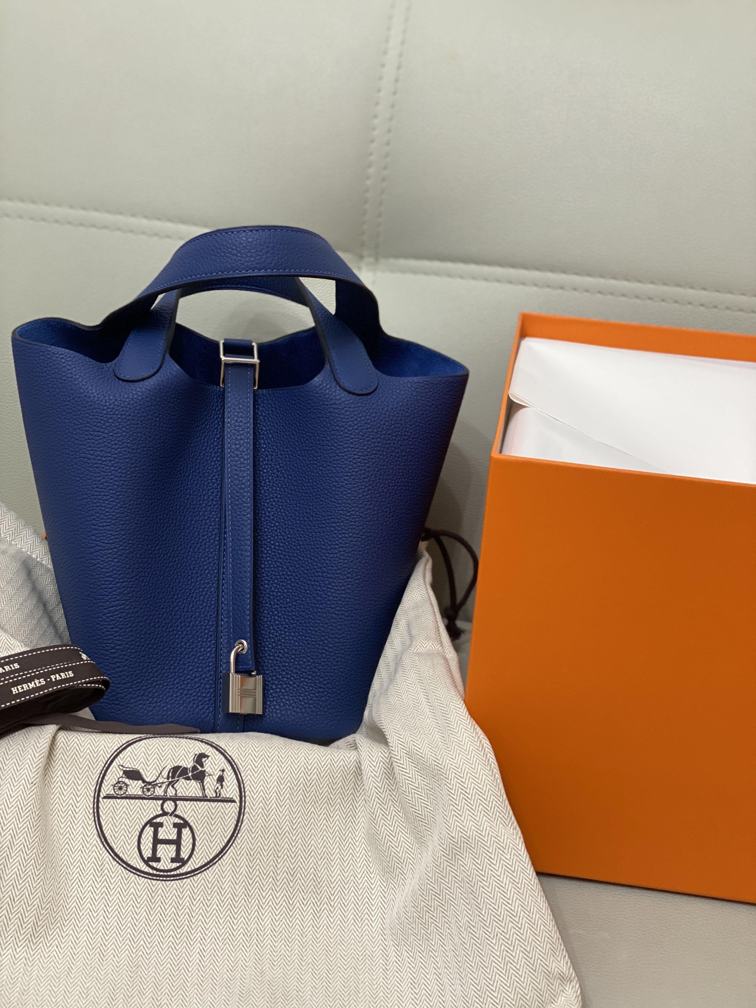Hermes picotin 18 S4 deep blue, 女裝, 手袋及銀包, 長銀包- Carousell