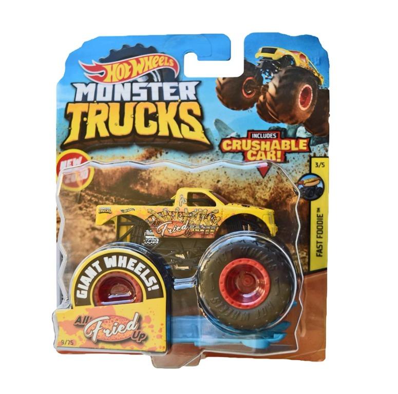 Hot Wheels Monster Trucks 164 Scale All Fried Up Crushable Car 975 Yellow Hobbies And Toys