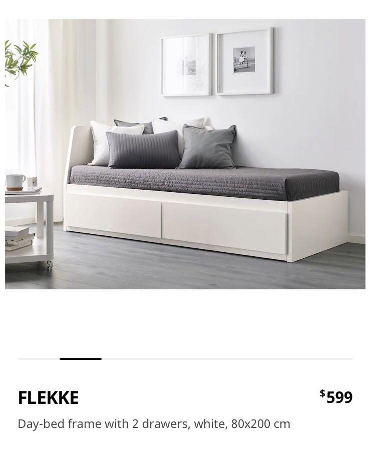 ソファベッド Ikea Flekke FLEKKE daybed frame with 2 drawers, black-brown, Twin - IKEA