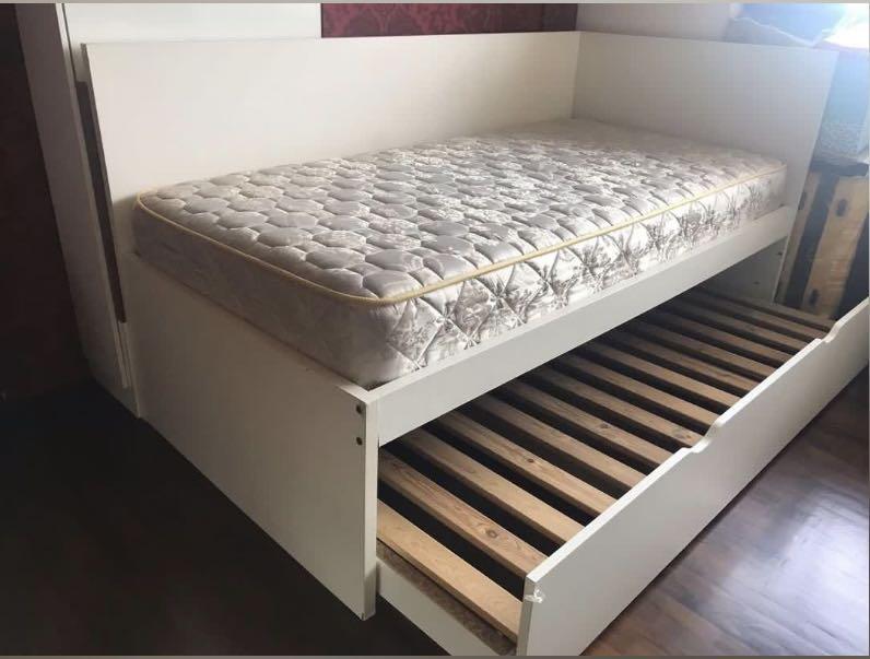 linnen Sporten belasting IKEA FLEXA Bed Frame With Pull Out Underbed, Furniture & Home Living,  Furniture, Bed Frames & Mattresses on Carousell